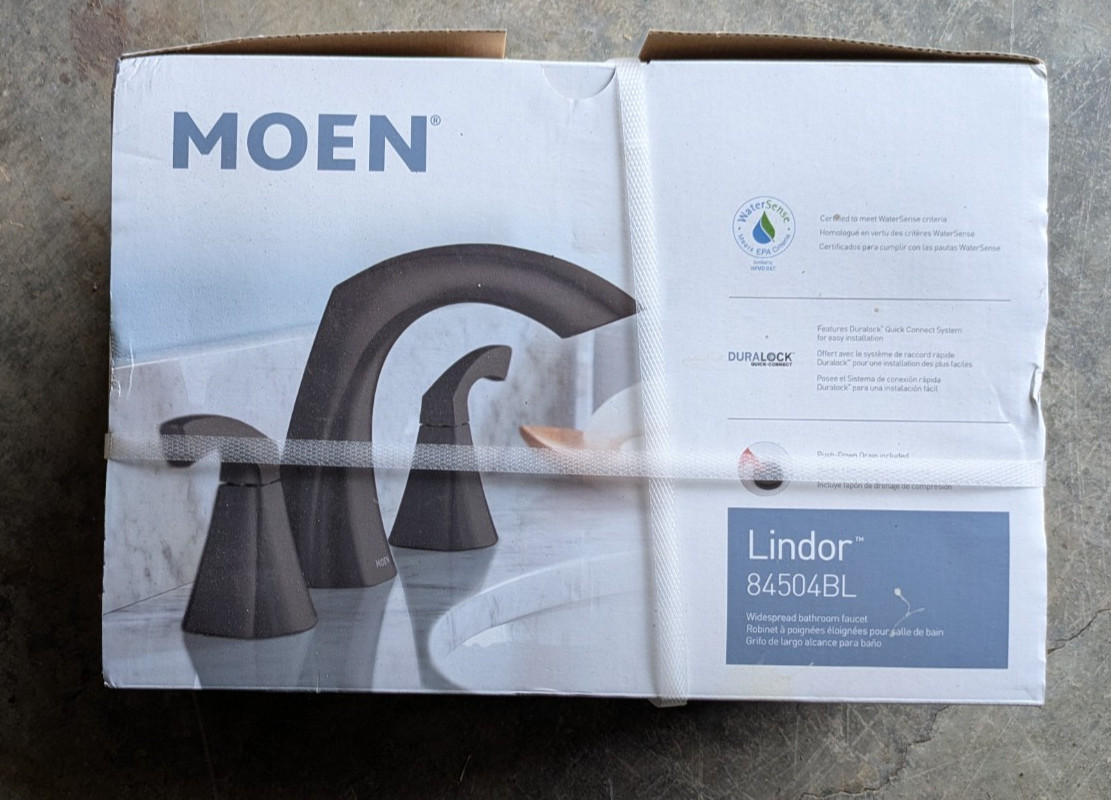 Moen 84504BL Lindor Two-Handle Bathroom Faucet Matte Black