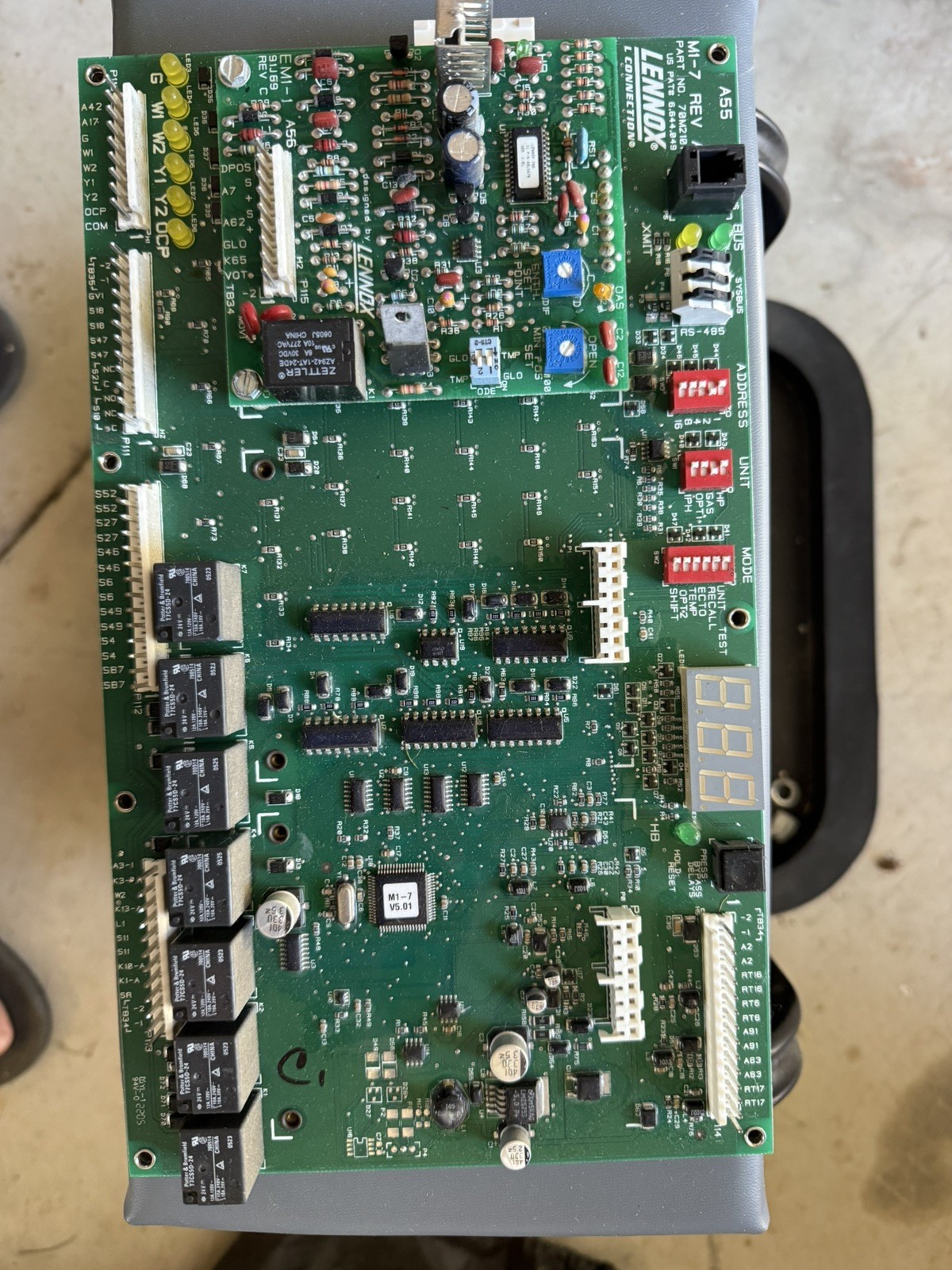Lennox A55 M1-7 70M2101 Rev B Control Board w/ C1-3 49L5501 Rev A (KB) Lennox A55 M1-7 70M2101 Rev B Control Board w/ C1-3 49L5501 Rev A (KB)