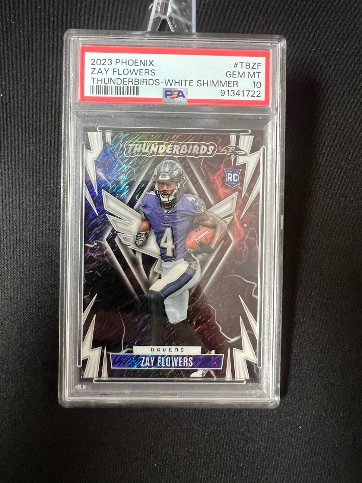 2023 Panini Phoenix - Thunderbirds Zay Flowers #TB-ZF White Shimmer (RC)