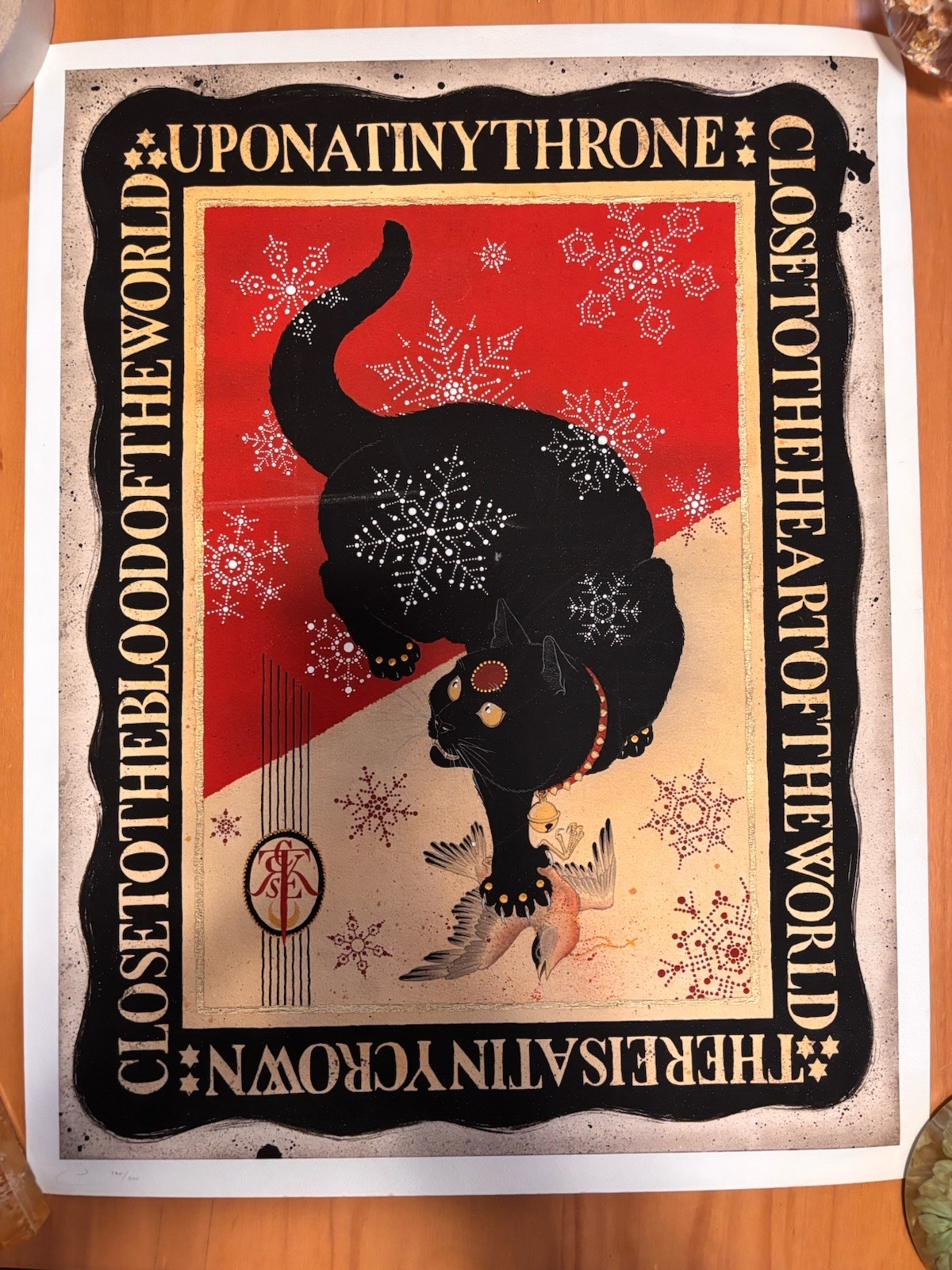 Chris Conn Askew Fine ArtPrint.  Black Cat- LA Tattoo /Artist, 14” X 18”