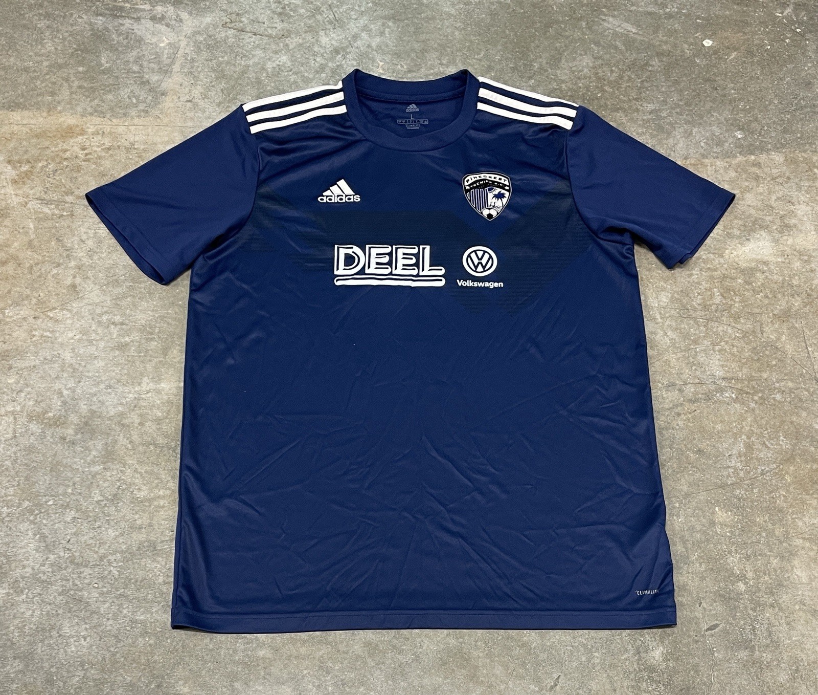 ADIDAS Climalite Deel Volkswagen Pinecrest Blue Soccer Jersey #42 Large ADIDAS Climalite Deel Volkswagen Pinecrest Blue Soccer Jersey #42 Large