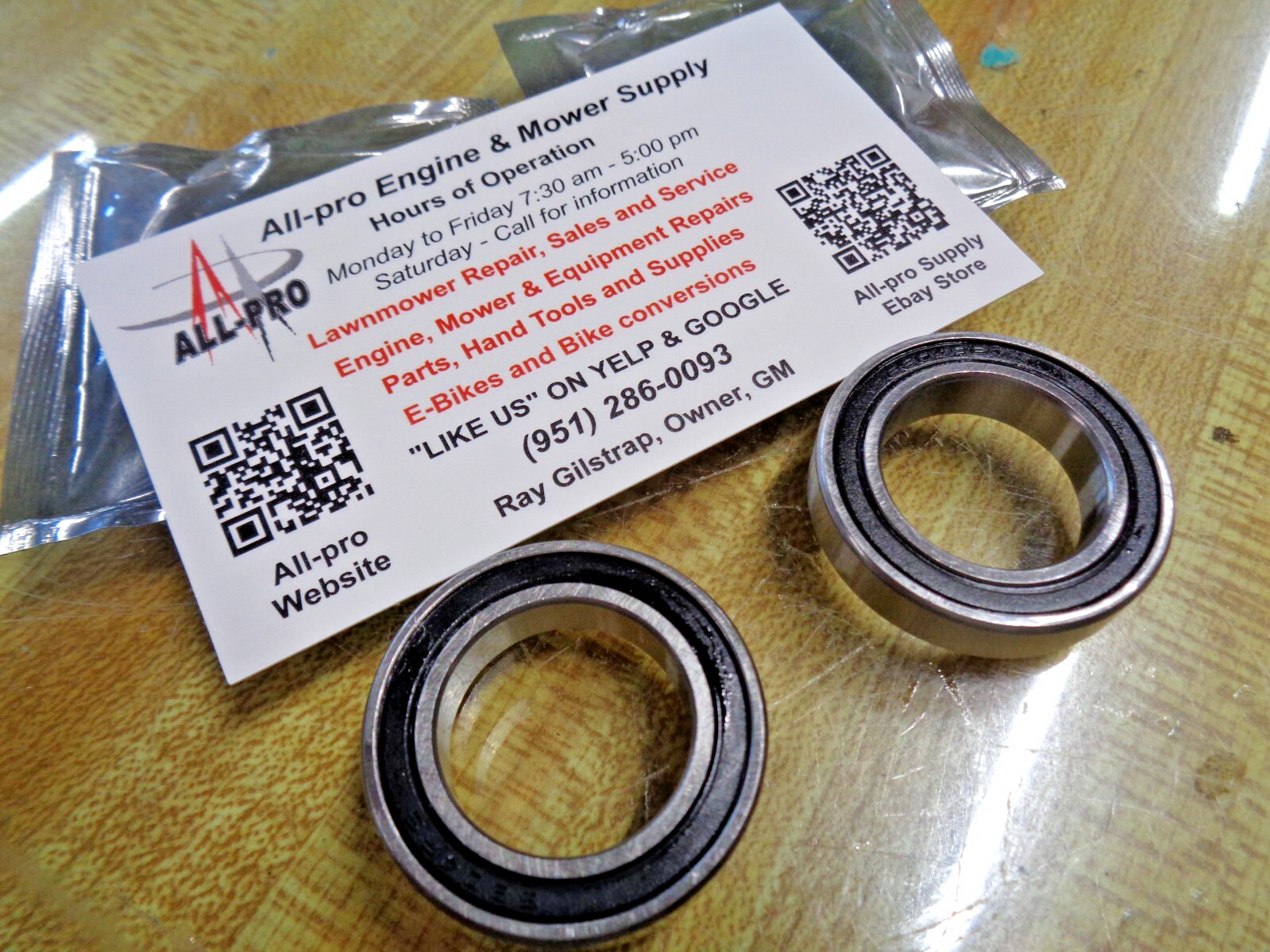 LEGEND FORCE 624012 TWO BEARINGS FITS WHEELED STYLE STRING LINE BRUSH CUTTERS