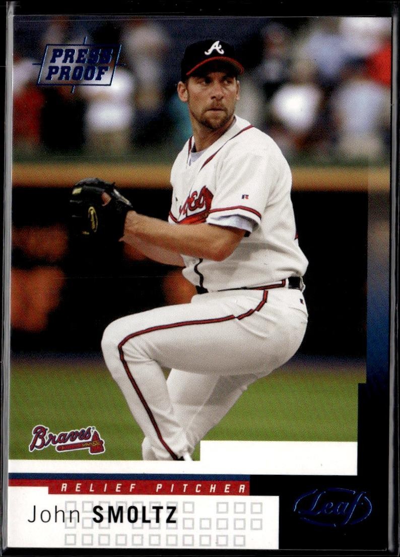 2004 Leaf #111 John Smoltz Press Proofs Blue #/100 - Braves