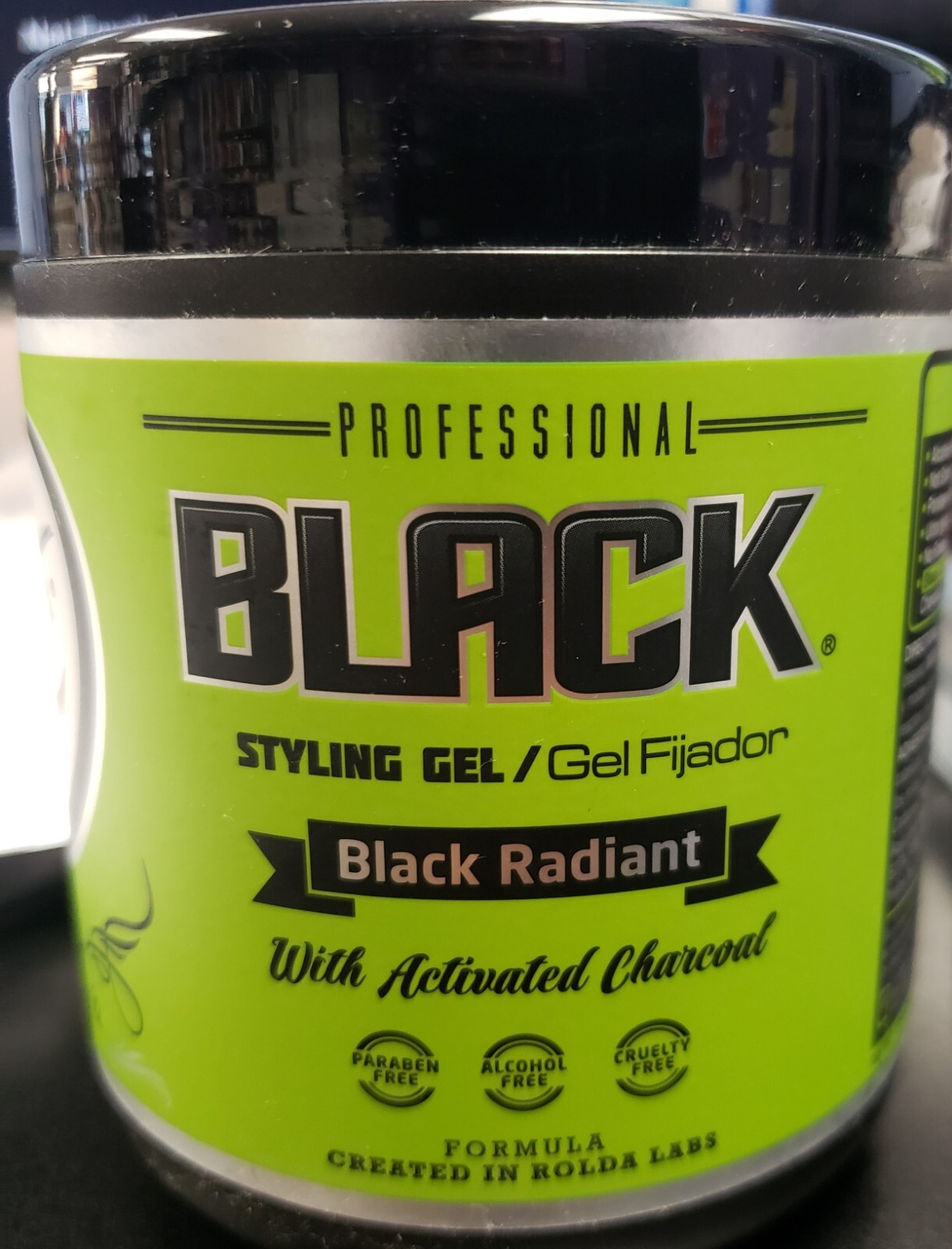 Rolda Black Styling Gel Black Radiant Whit Adtivanted Charcoal 17.6oz