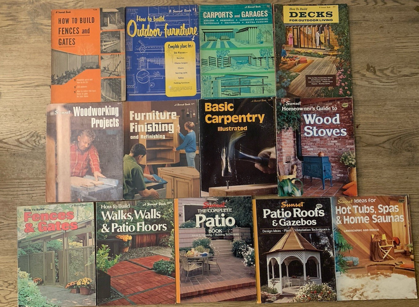 13 Vintage Sunset Books DIY. Carpentry Exterior Woodwork Patio Deck Fence Free S