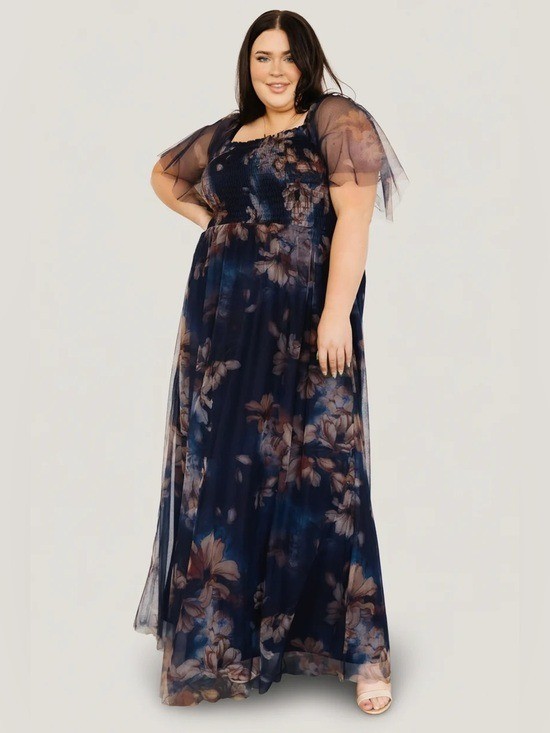 Baltic Born Dress Womens 2XL Cassandra Dark Floral Navy Tulle Maxi New Baltic Born Dress Womens 2XL Cassandra Dark Floral Navy Tulle Maxi New