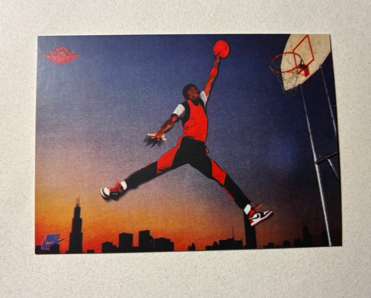 1985 Michael Jordan Chicago Bulls Nike Jump Man Promo Basketball Card REPRINT 1985 Michael Jordan Chicago Bulls Nike Jump Man Promo Basketball Card REPRINT