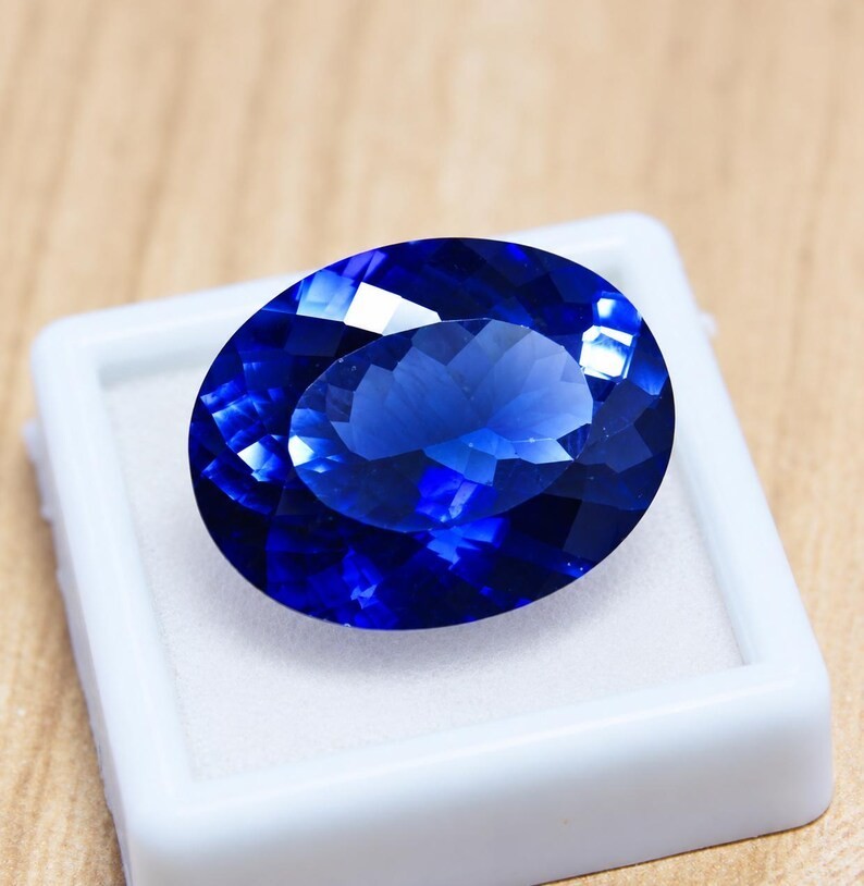 Natural Sri Lankan Blue Sapphire 26-27 Ct Oval Cut Ceylon Loose Gemstone