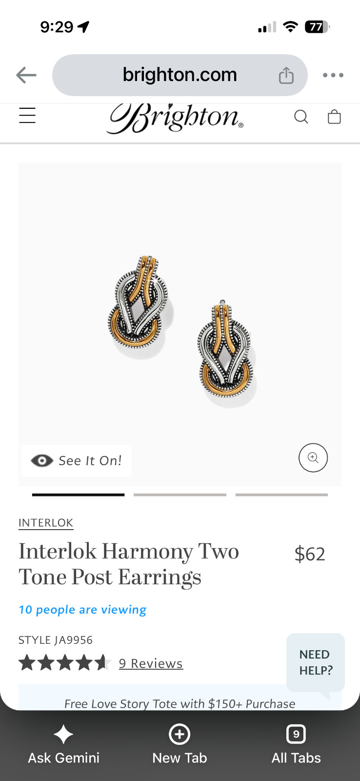 Brighton Interlok earrings