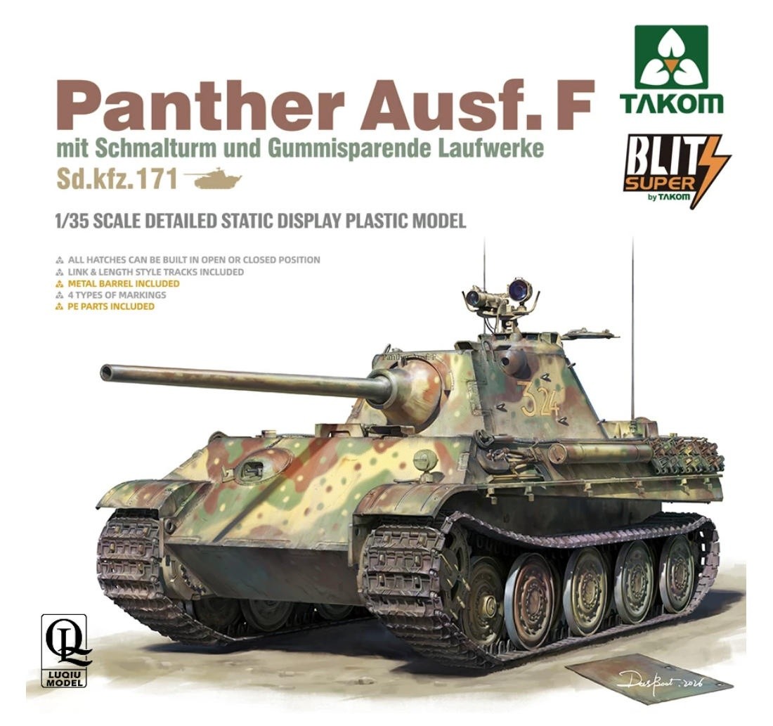 TAKOM 35003 1/35 PANTHER Ausf.F Sd.Kfz.171 Schmalturm Tank Plastic Model Kit