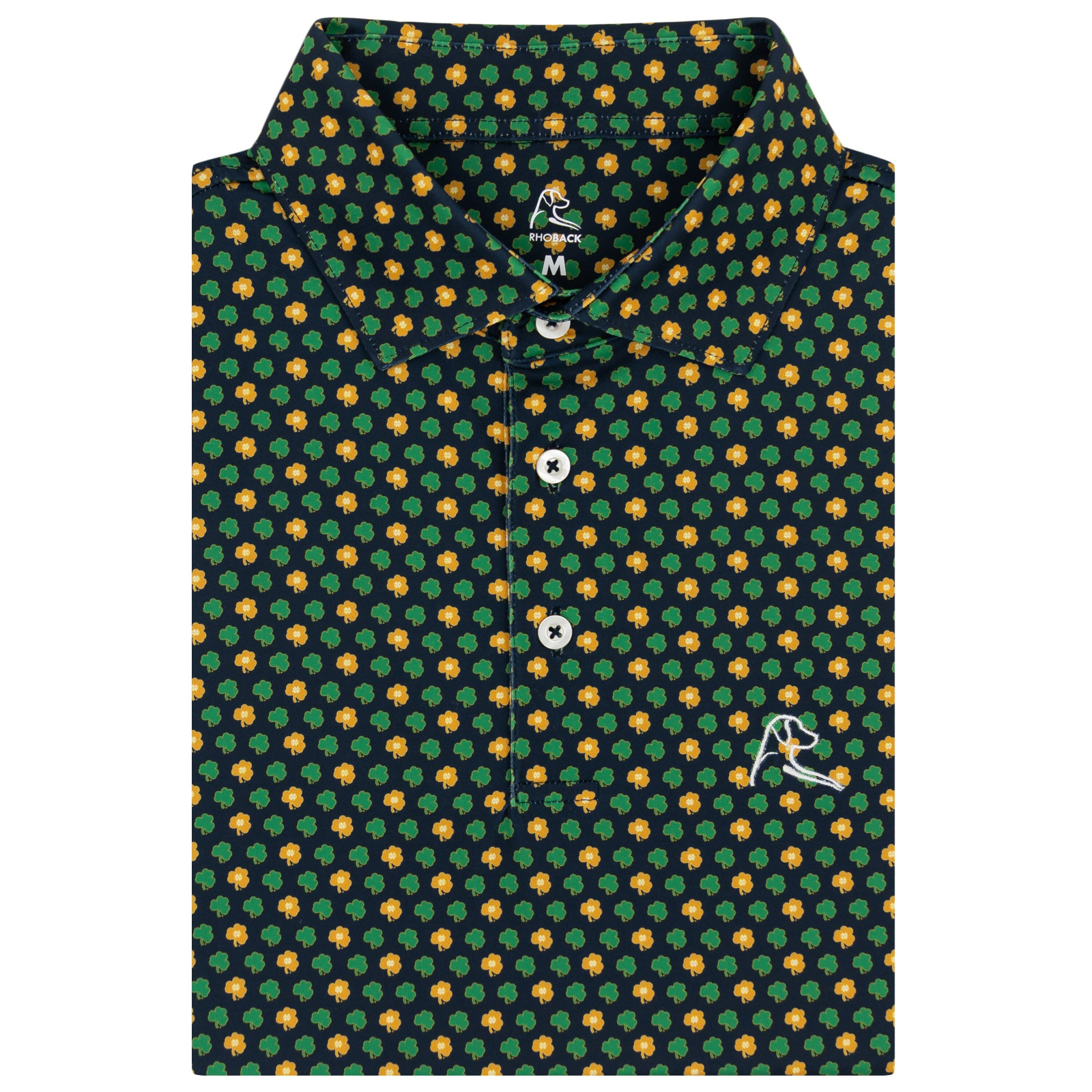 Hot, Rhoback Men’s Performance Polo Shirt The Notre Dame Golden Clover