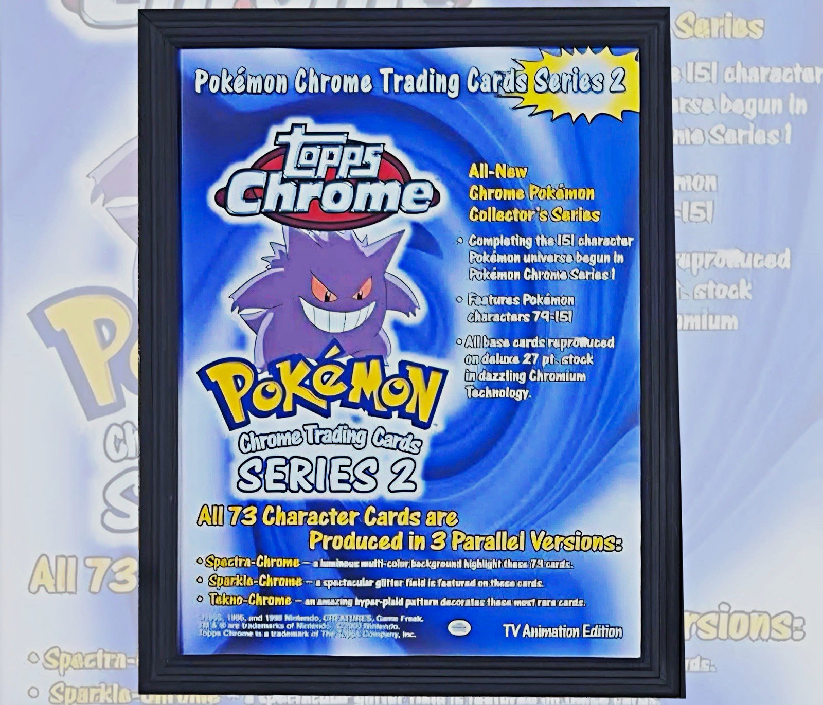 2000 Topps Chrome Pokemon - Series 2 Promotional Flyer - EXTREMELY RARE