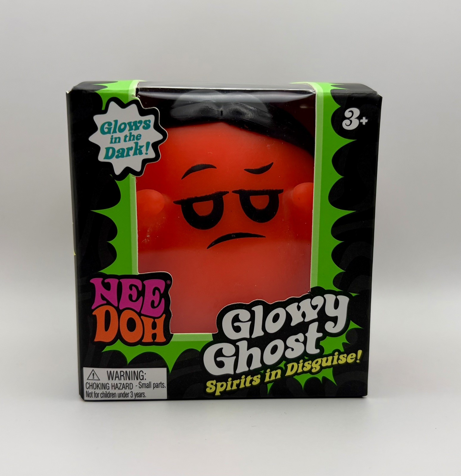 🔥RARE🔥 Authentic NEEDOH Orange Wednesday Glowy ghost Halloween Squish Toy