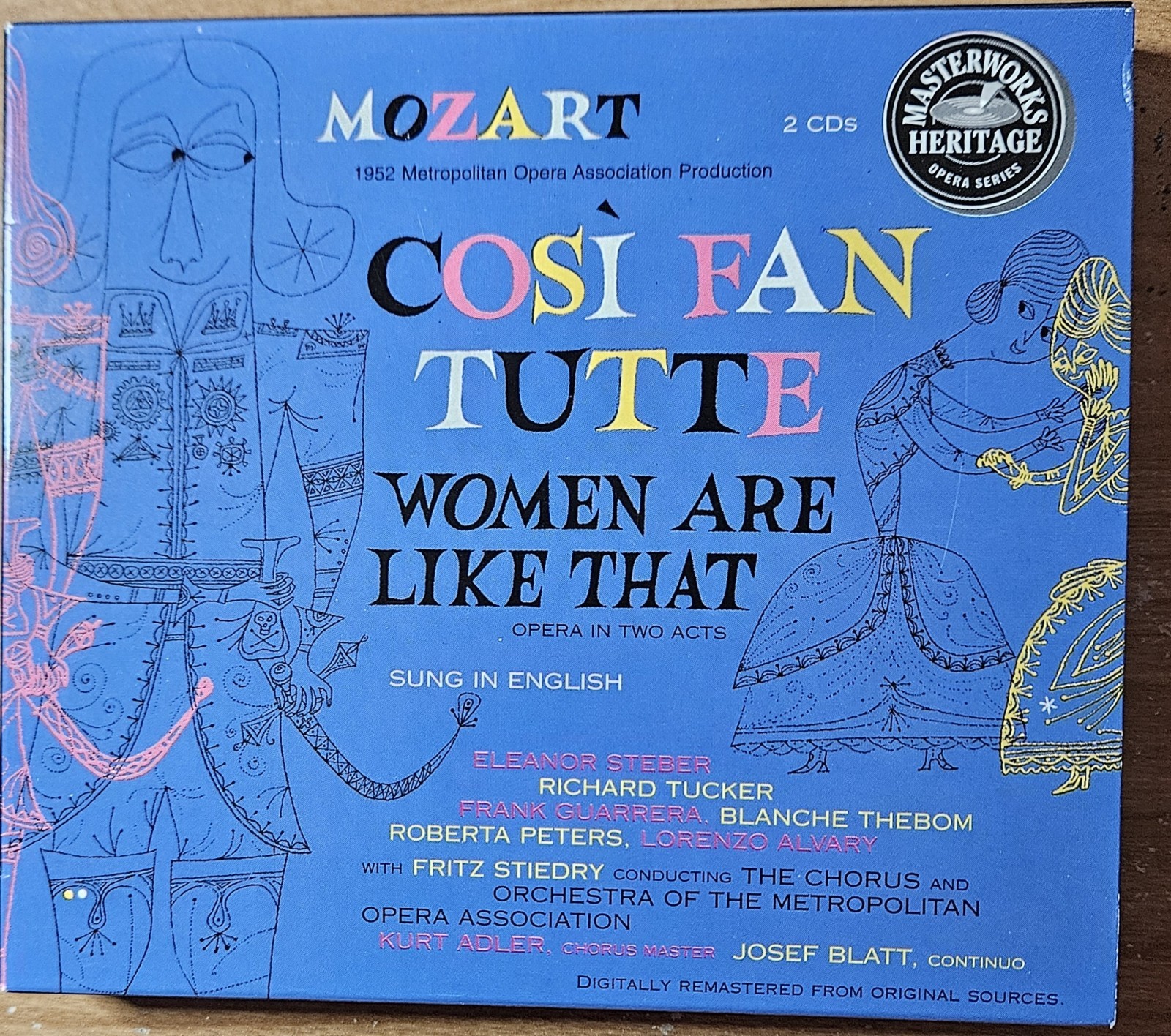 Mozart: Cosi Fan Tutte (CD, Sony Classical MH2K 60652) 2-CDs Steber Tucker Mozart: Cosi Fan Tutte (CD, Sony Classical MH2K 60652) 2-CDs Steber Tucker