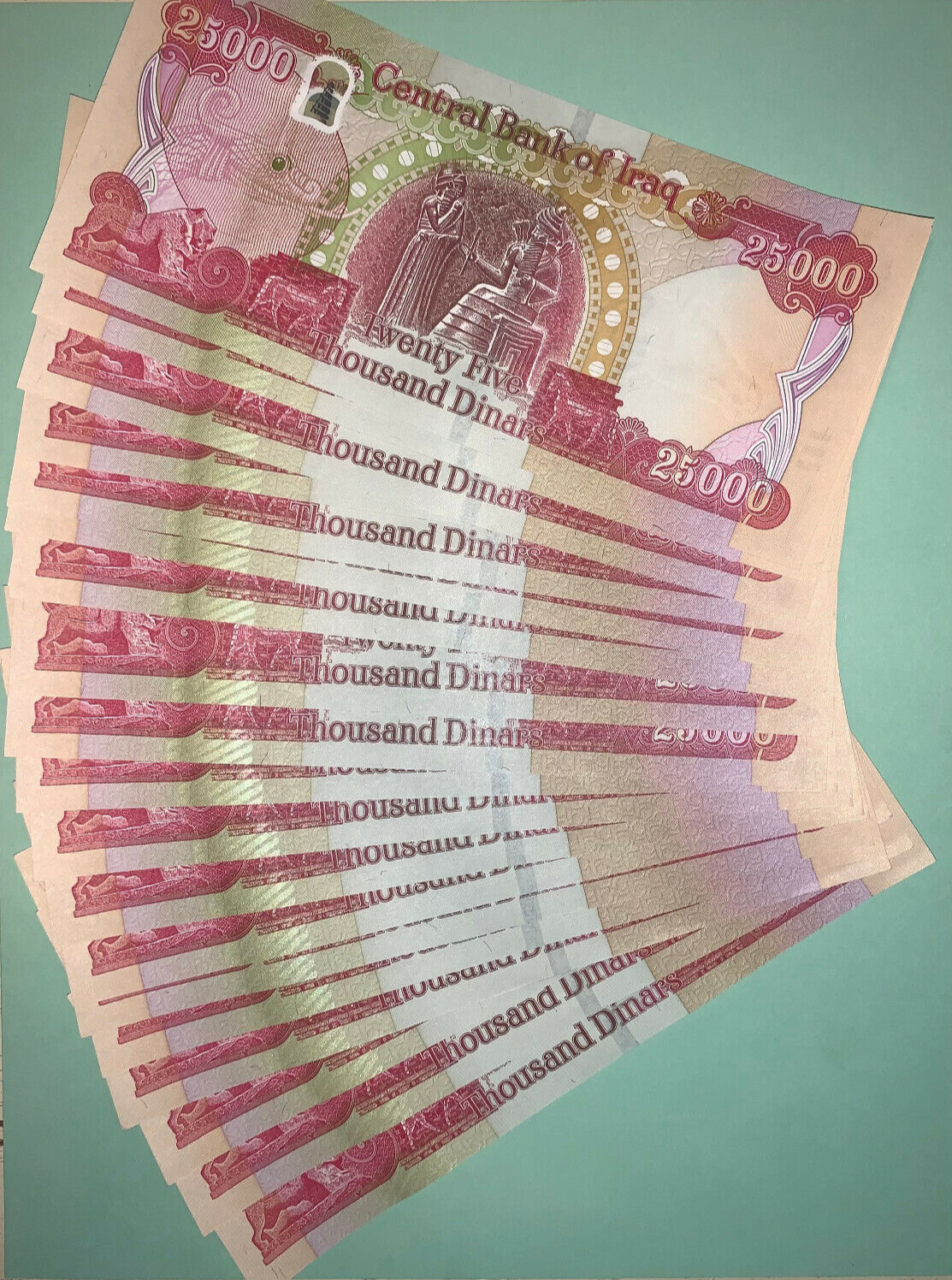 1/2 MILLION IQD Iraqi Dinar | 20x 25000 IQD Keyhole Banknotes, HALF MILLION IRAQ