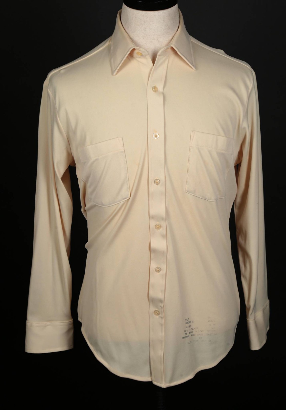 Vintage 1970s Sears Perma-Prest Knit Disco Long Sleeve Shirt - M