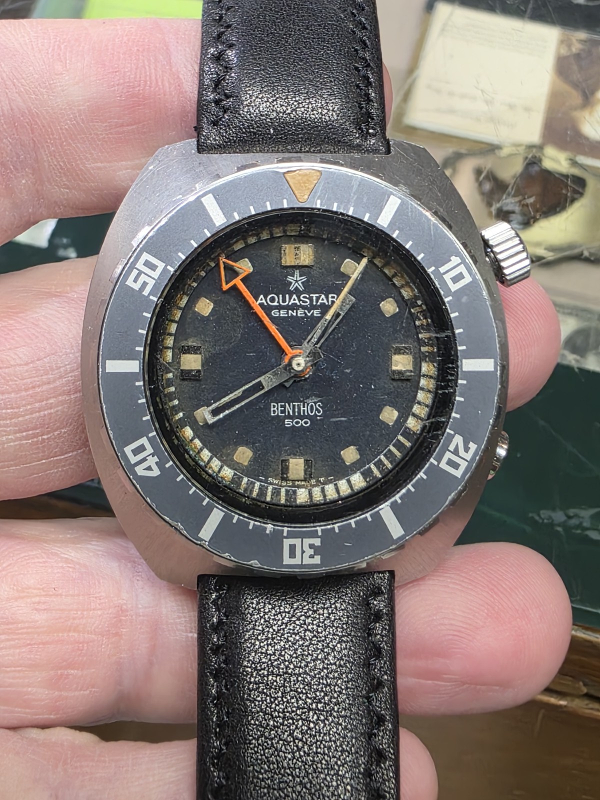 Aquastar Benthos Lemania Vintage Divers Watch Aquastar Benthos Lemania Vintage Divers Watch