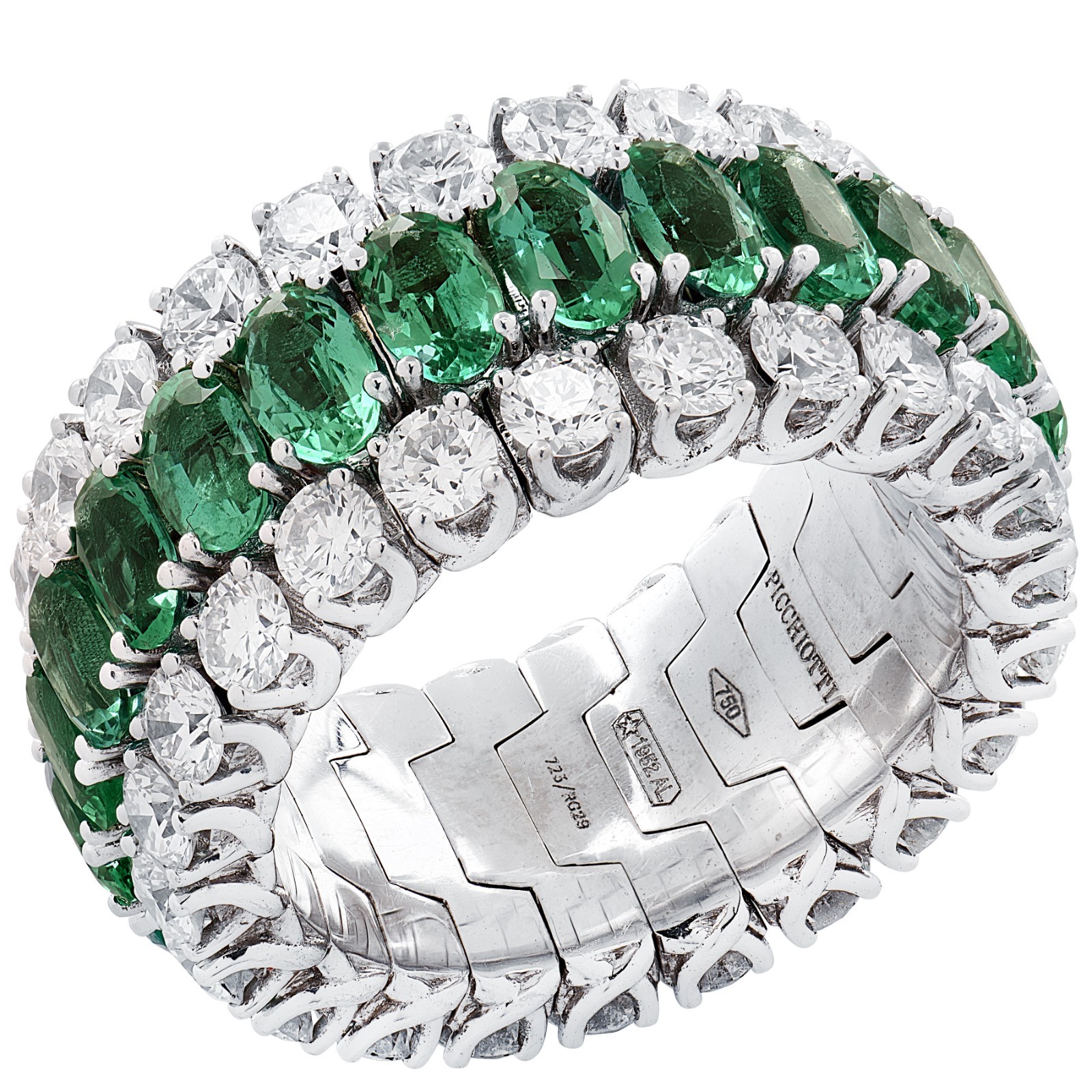 Picchiotti Xpandable Emerald & Diamond Band
