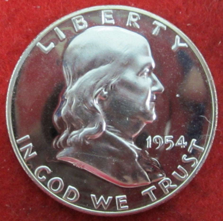 1954 (P) Proof Franklin Silver Half Dollar - Actual Coin N141