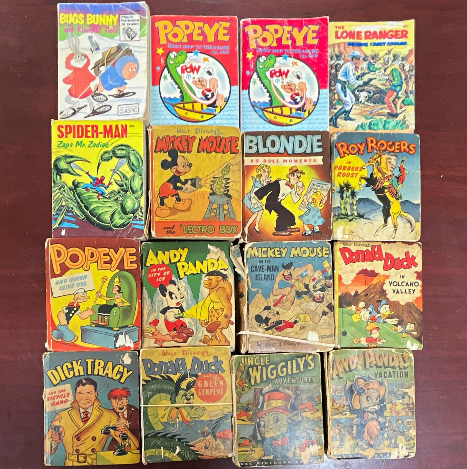 Golden Age Vintage Popeye Mickey Mouse Bugs Bunny Spider-Man 10$each Golden Age Vintage Popeye Mickey Mouse Bugs Bunny Spider-Man 10$each
