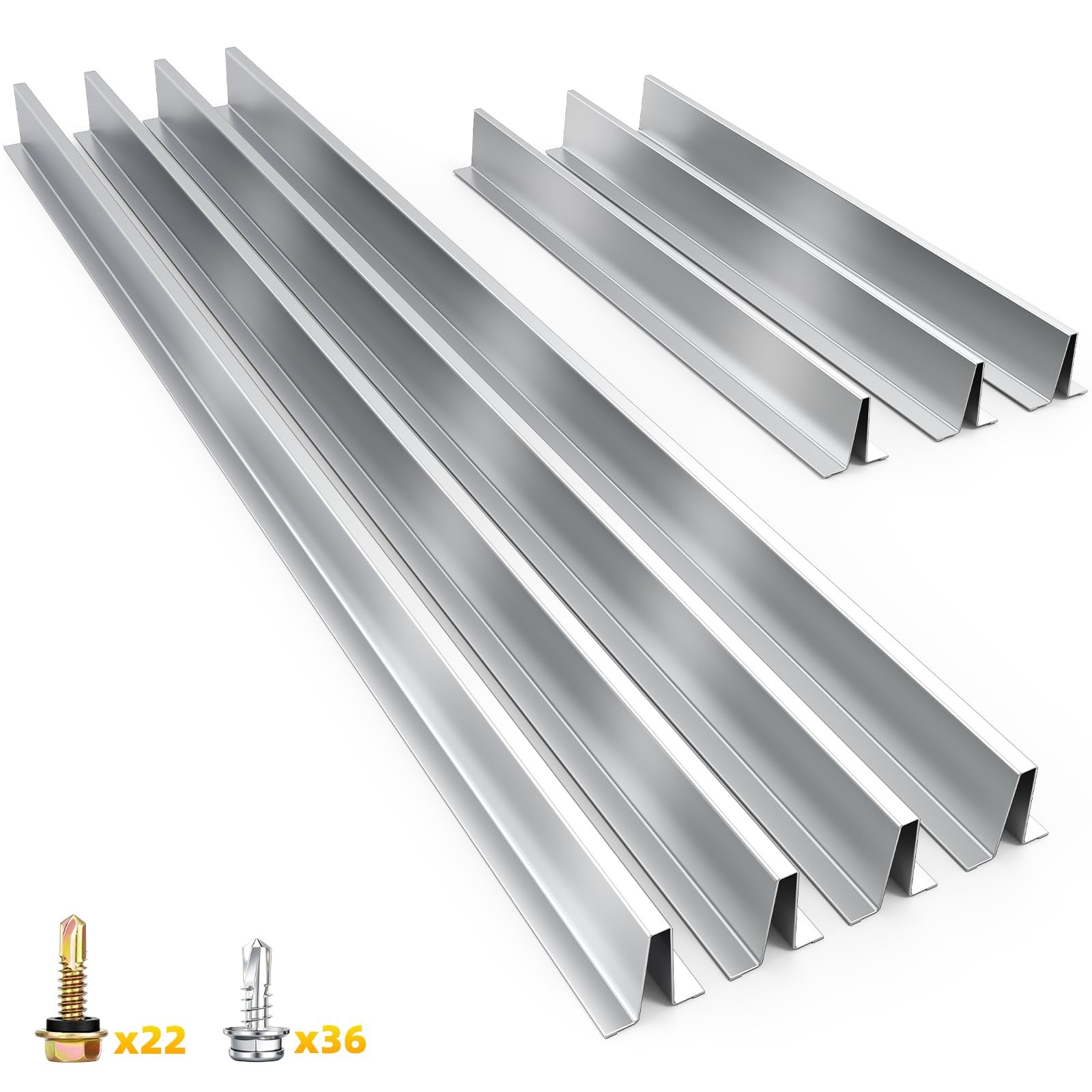 16FT Garage Door Reinforcement Strut Kit, Heavy‑Duty 16FT, ‎Silver