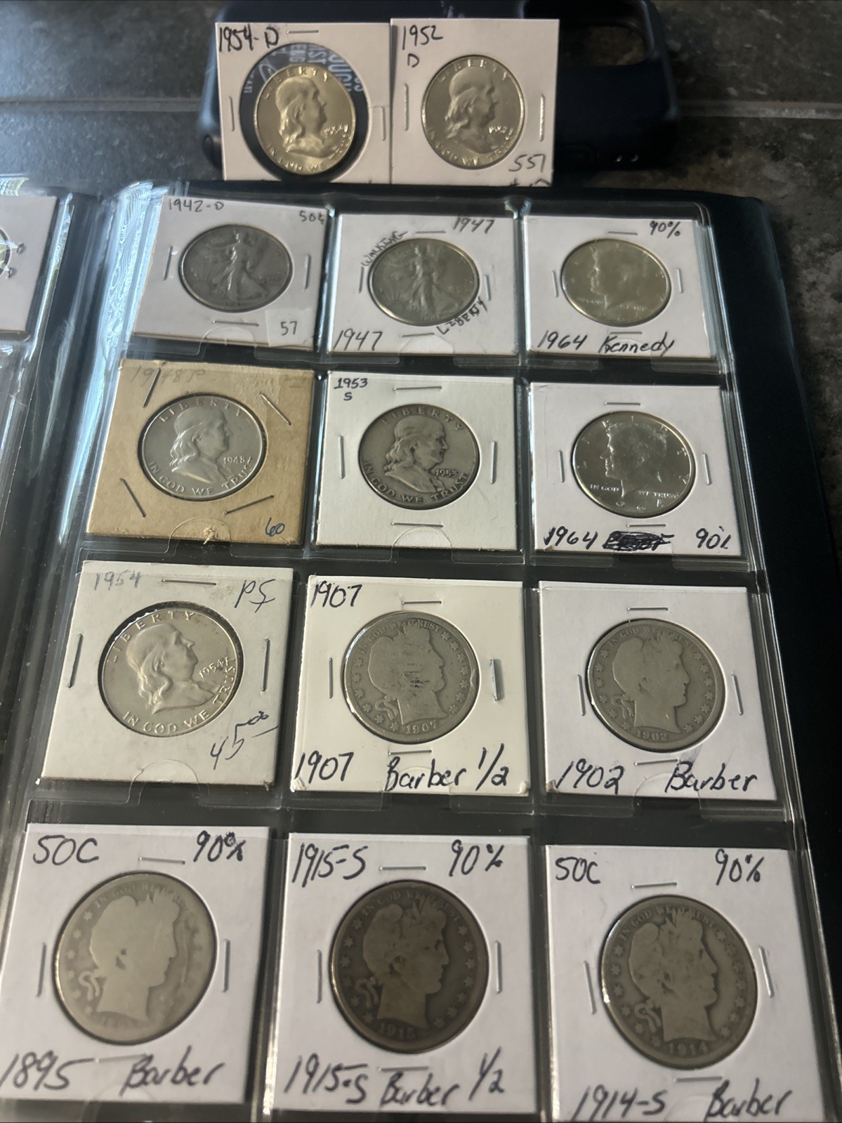 $7 FV Silver Half Dollar Lot. (Franklin,Kennedy, Walking Liberty, And Barber)