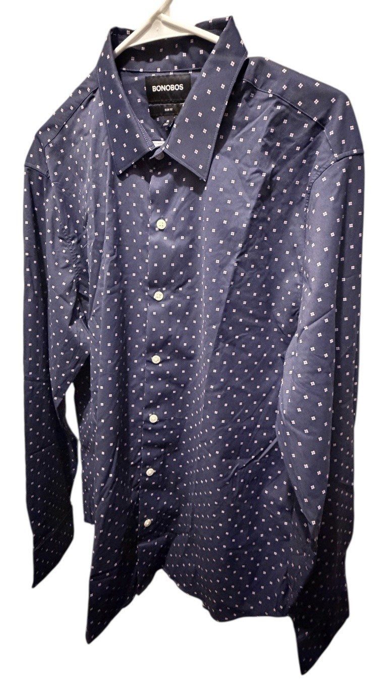 Bonobos Slim Fit dot floral Starry Sky purple Shirt, Men’s size XL new with tag Bonobos Slim Fit dot floral Starry Sky purple Shirt, Men’s size XL new with tag