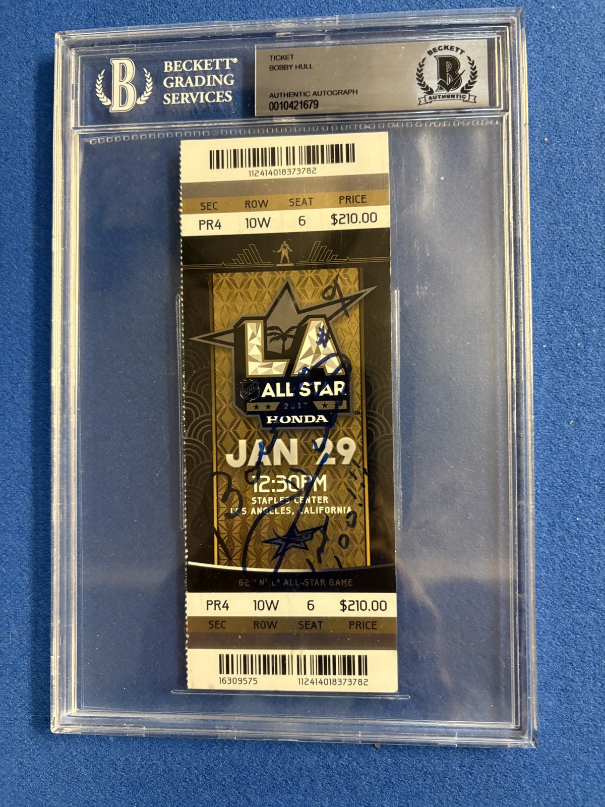 Bobby Hull Autograph Ticket From 2017 NHL All Star Game COA Beckett