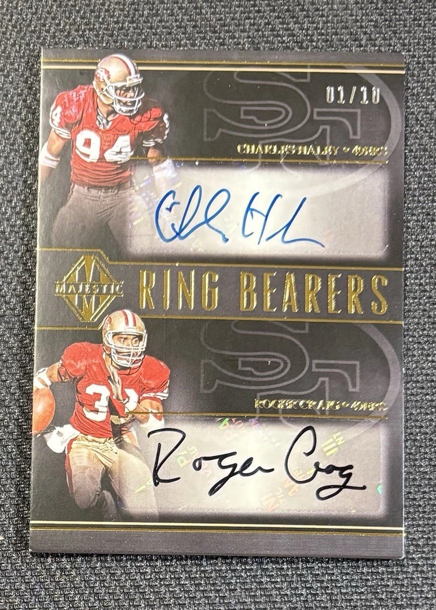 2017 Majestic ROGER CRAIG & CHARLES HALEY Ring Bearers Dual Auto /10 S.F. 49ers 2017 Majestic ROGER CRAIG & CHARLES HALEY Ring Bearers Dual Auto /10 S.F. 49ers
