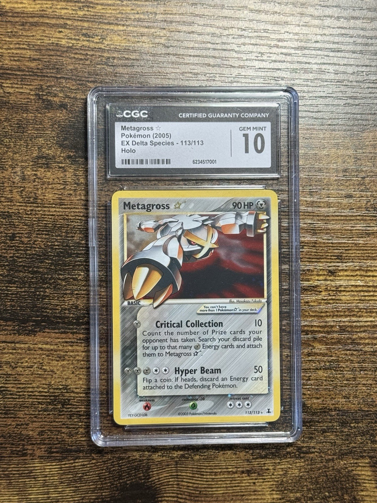 2005 POKEMON EX DELTA SPECIES METAGROSS GOLD STAR #113/113 HOLO CGC 10 GEM MINT 2005 POKEMON EX DELTA SPECIES METAGROSS GOLD STAR #113/113 HOLO CGC 10 GEM MINT