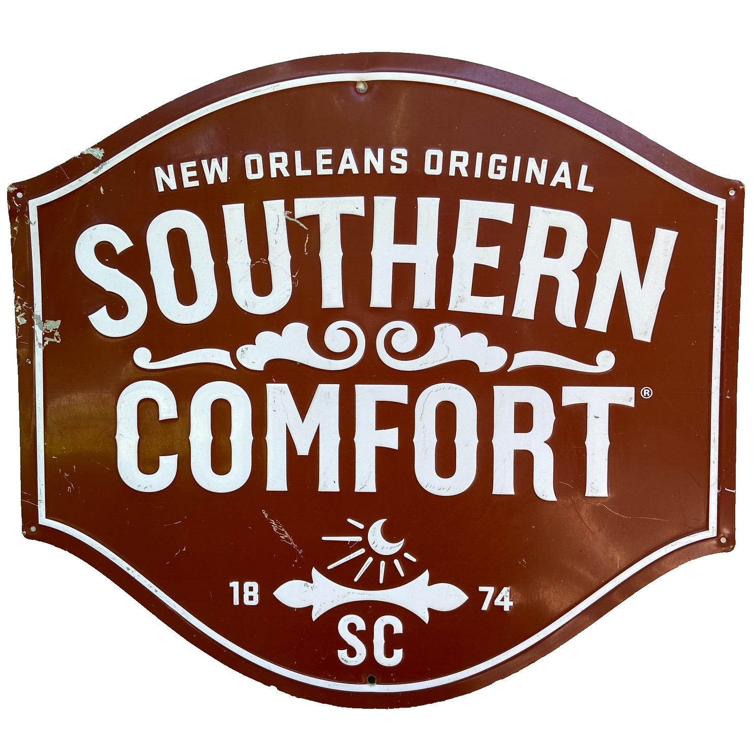 New Orleans Original Southern Comfort Liqueur Tin Metal Sign 1874 SC 18”x16.5” M