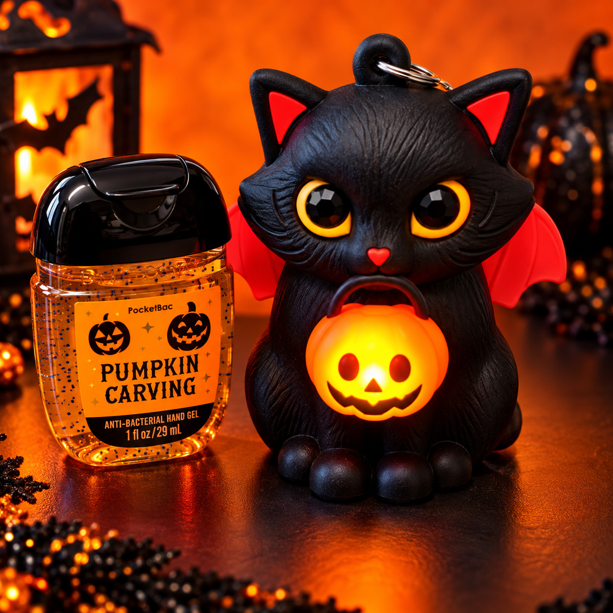 BBW Halloween 2026 Light-Up Spooky Kitty Cat PocketBac Holder/w pumpkin sanitize
