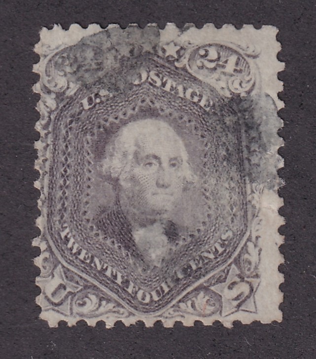 MATT\'S STAMPS US SCOTT #70a GEORGE WASHINGTON 24-CENT ISSUE OF 1862 USED CV$325
