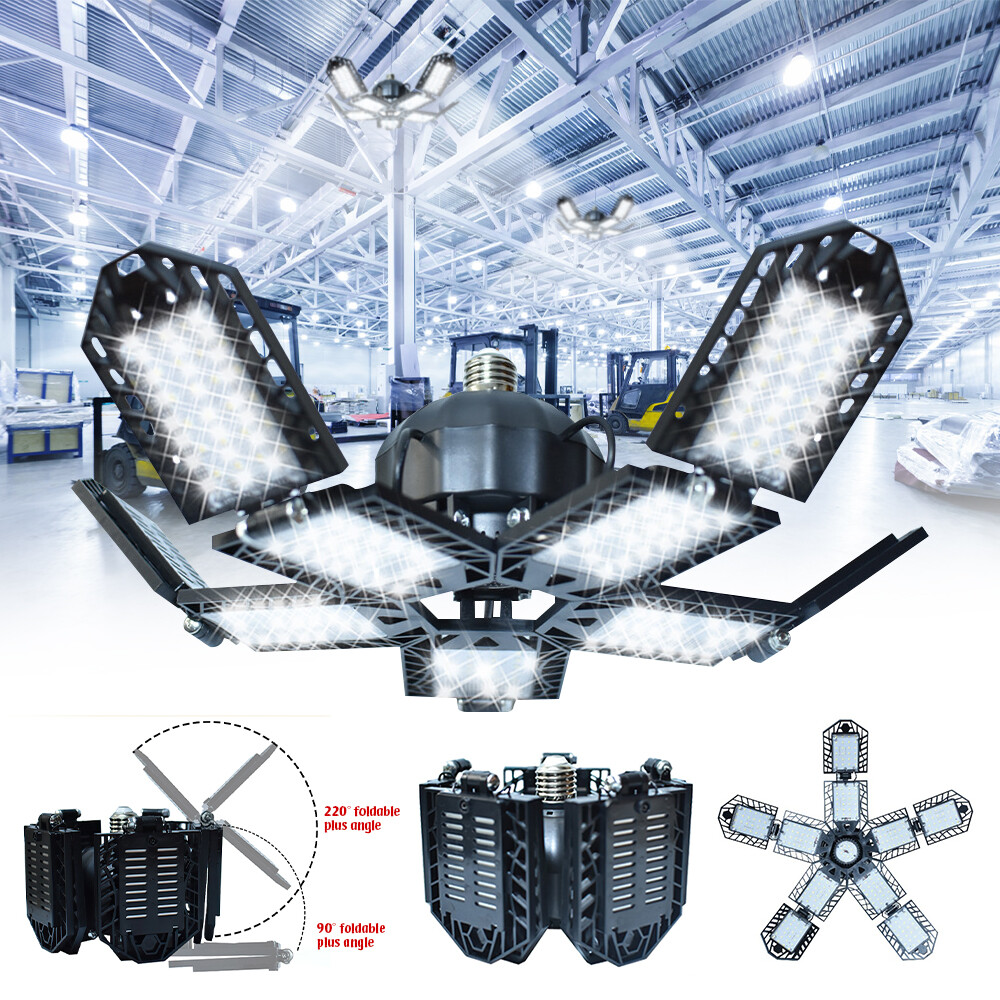1/2x LED Garage Light 1000W 99000000LM Deformable Bright Shop Ceiling Bulb Lamp