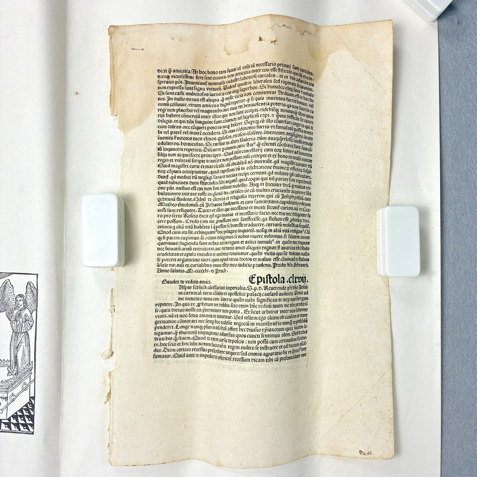 1496 Incunabula Leaf – Epistola Cleri – Erasmus Darwin Collection