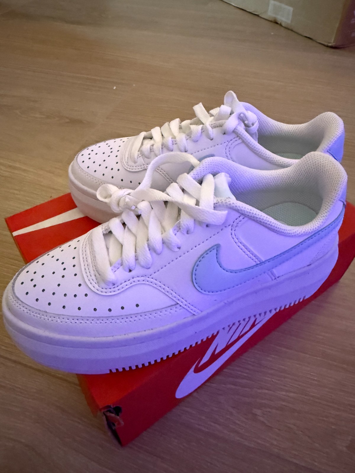 Size 5.5 - Nike Court Vision Alta White Glacier Blue W Size 5.5 - Nike Court Vision Alta White Glacier Blue W