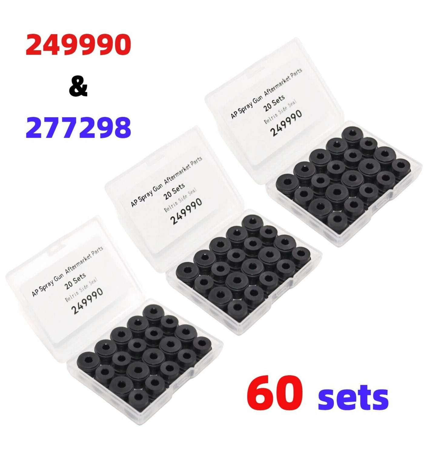 249990 277298 Aftermarket No. of Side Seals Per Kit 60 for Fusio AP Spray Gun 249990 277298 Aftermarket No. of Side Seals Per Kit 60 for Fusio AP Spray Gun