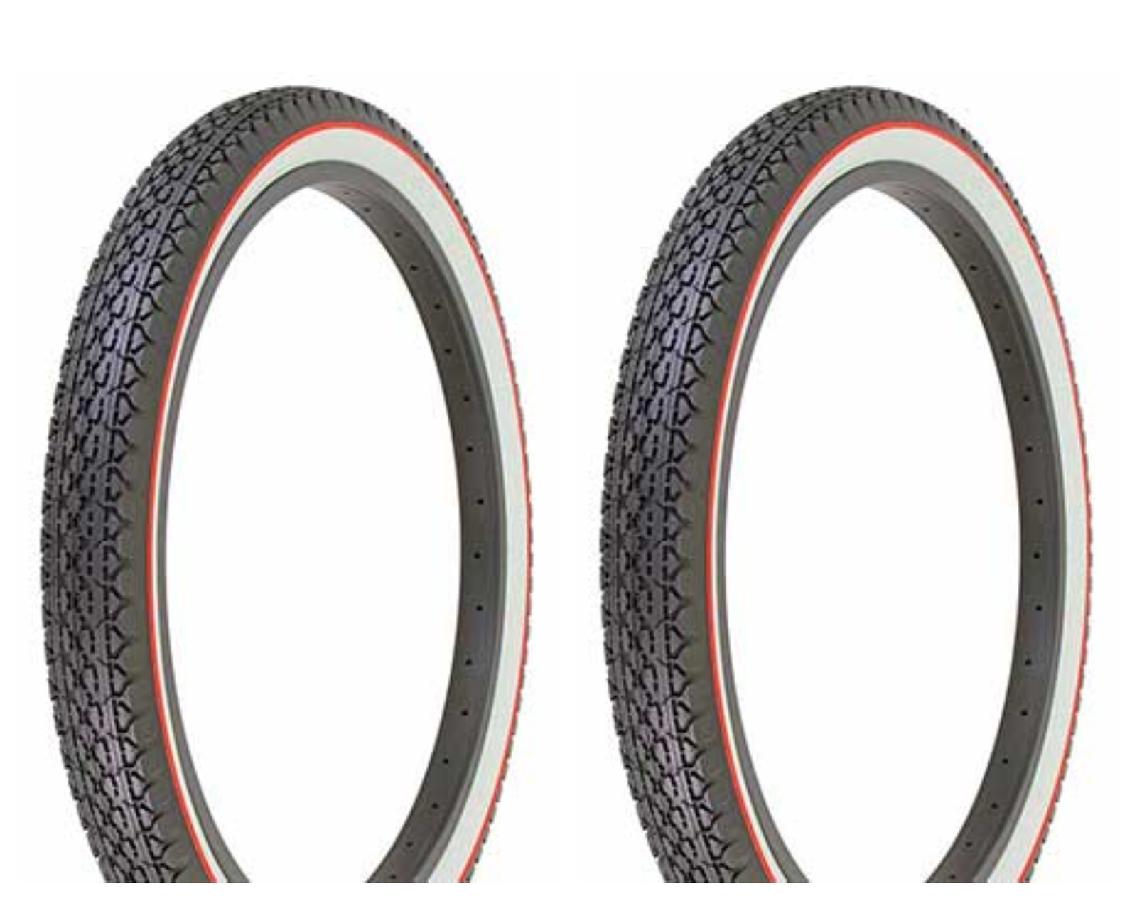 Two Tire Duro 24 x 2.125 Black/White Side Wall Red line HF0133. Two Tire Duro 24 x 2.125 Black/White Side Wall Red line HF0133.