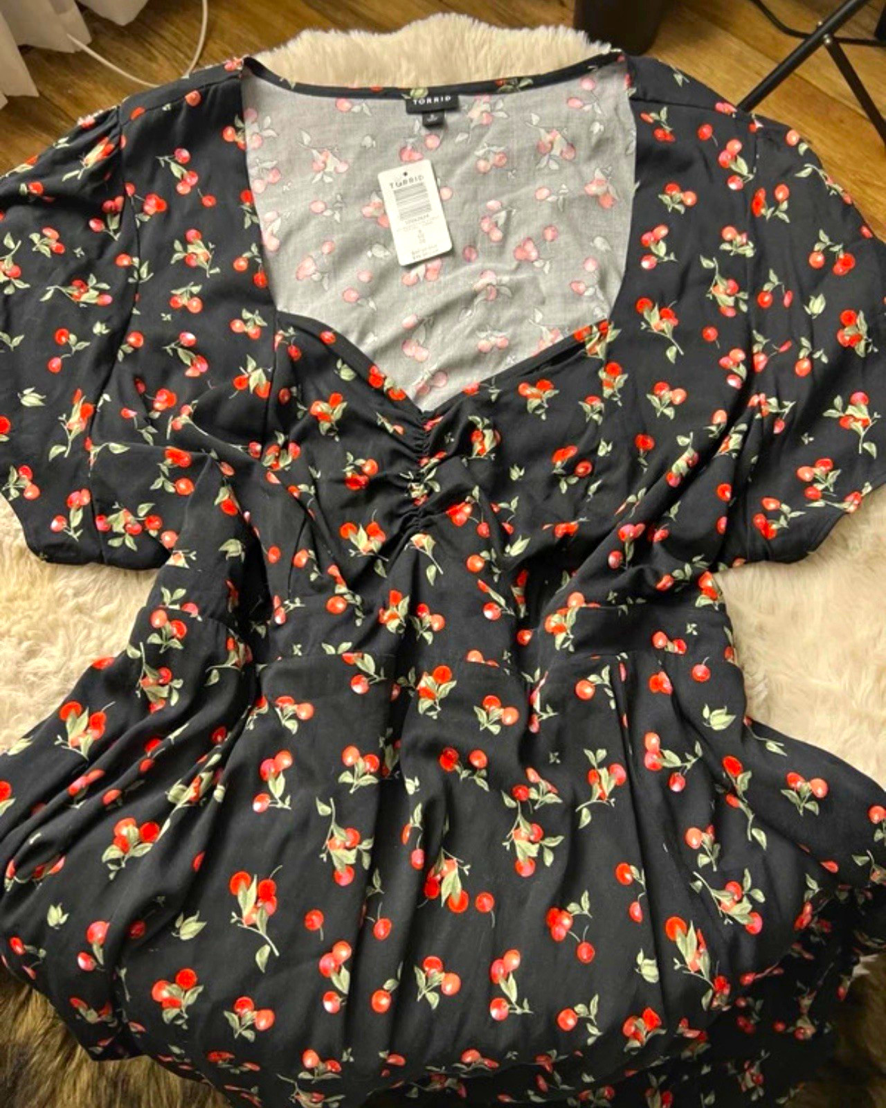 Torrid Fit & Flare Long Maxi Dress V-Neck Ruched Floral Print 5X