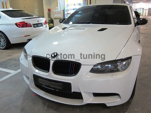 CARBON FIBER HEADLIGHT EYE LID COVER PAIR EYEBROWS FOR 07-2012 BMW E92 COUPE E93