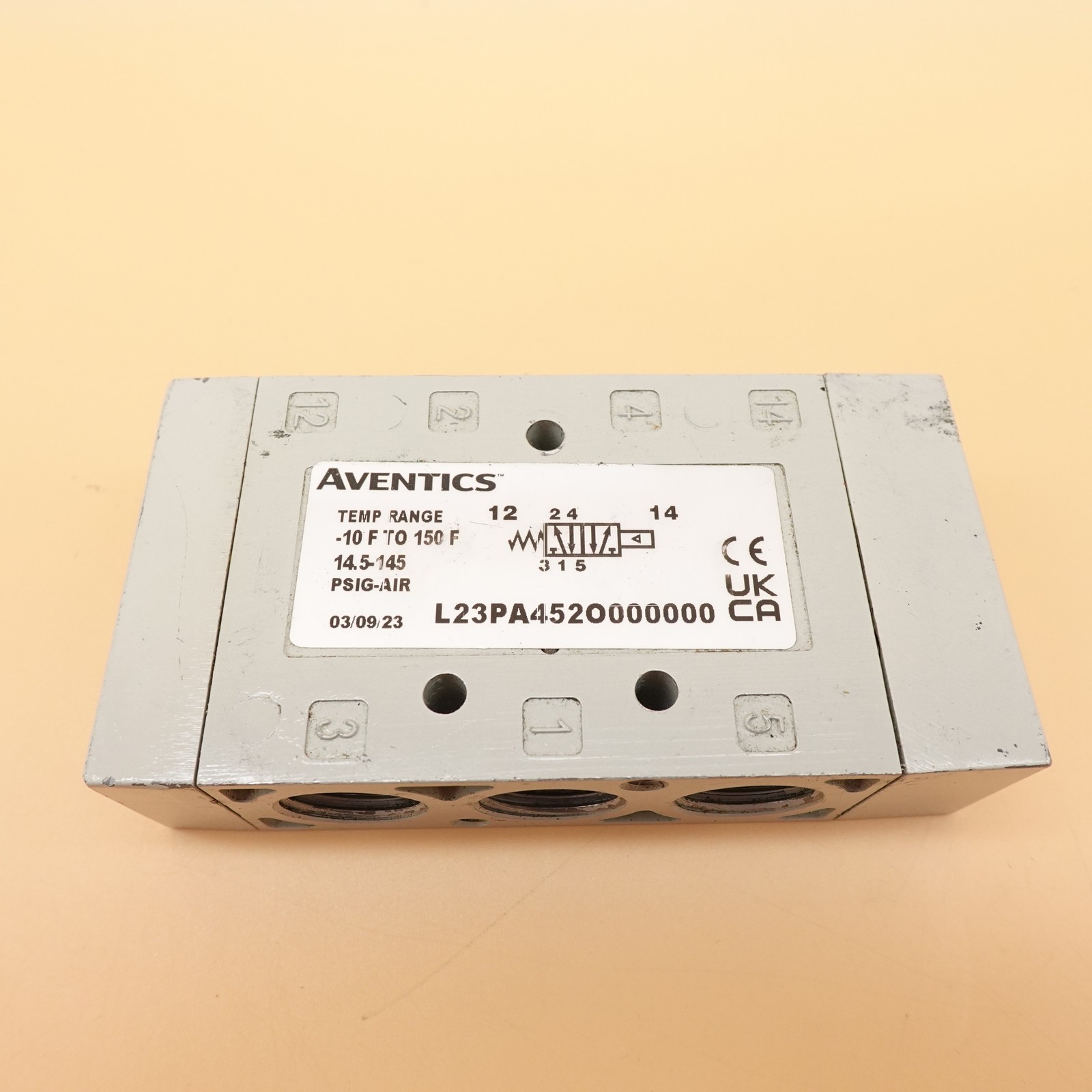 Aventics L23PA45200000000 Pneumatic Valve Manifold Block Gray Temp Range Air