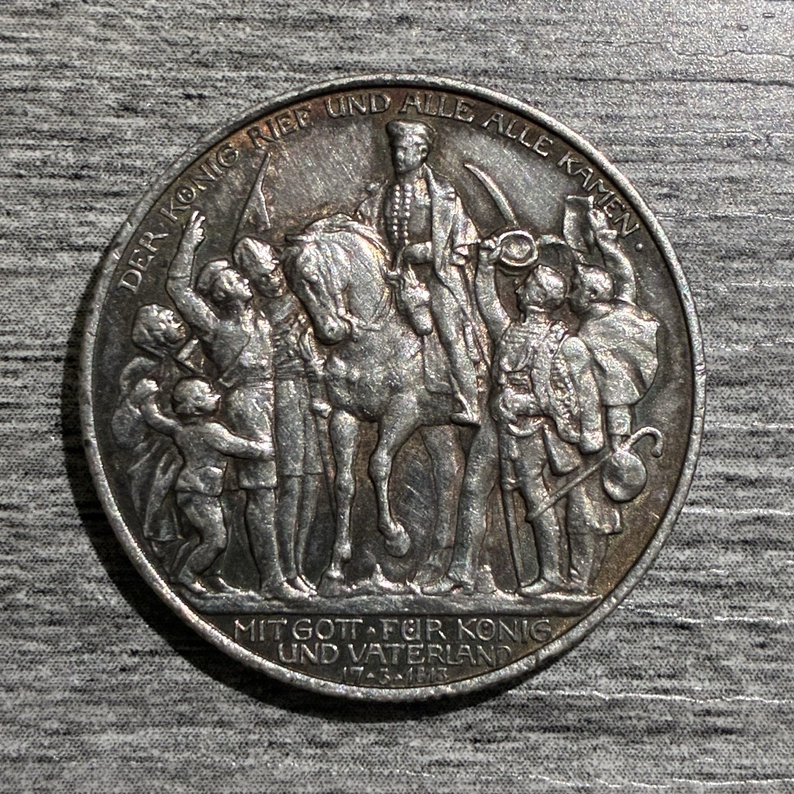 Germany Prussia 2 Mark 1913 A Silver Coin Cleaned XF