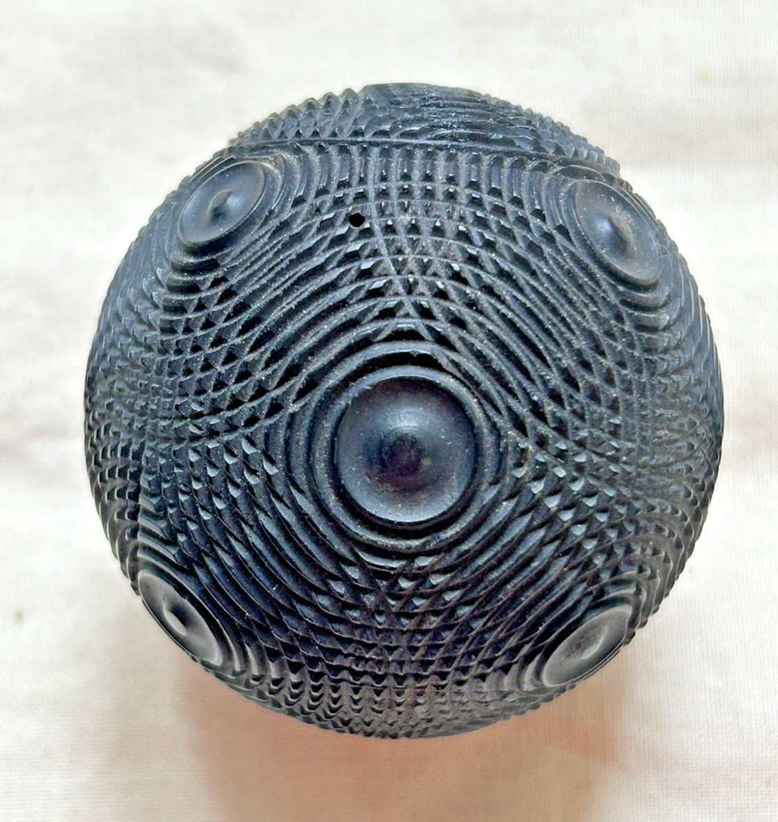 QUALITY FINE  EARLY 19th c  ANTIQUE  TREEN  LARGE PUZZLE  BALL - 5.7 CM  WIDE