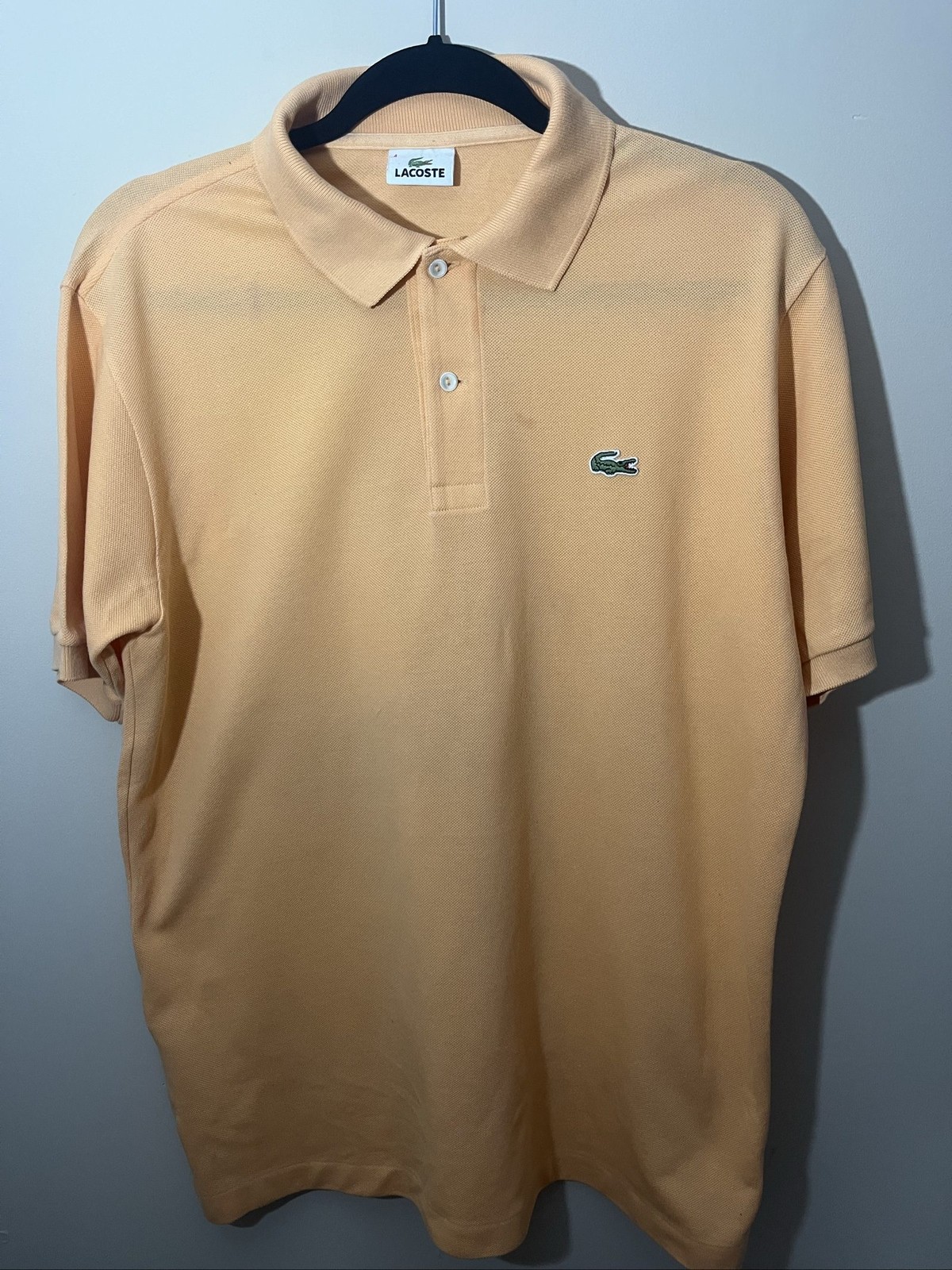 Lacoste Men\'s Light Orange Polo Shirt Size M Cotton