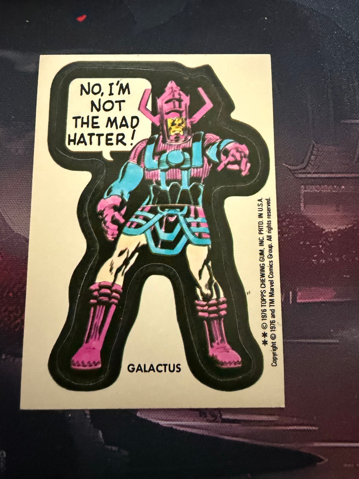 Vintage 1976 Topps Marvel Comic Book Heroes Sticker - GALACTUS