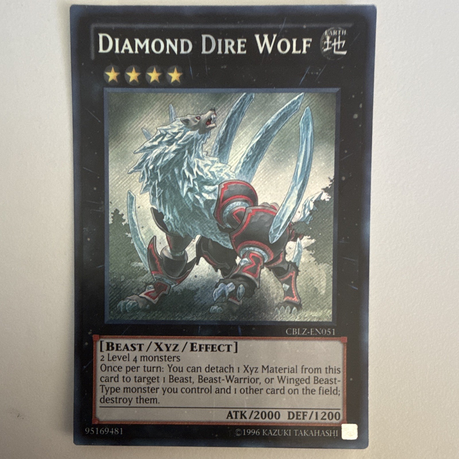 Yu-Gi-Oh Diamond Dire Wolf Secret Rare Holo CBLZ-EN051 Yu-Gi-Oh Diamond Dire Wolf Secret Rare Holo CBLZ-EN051