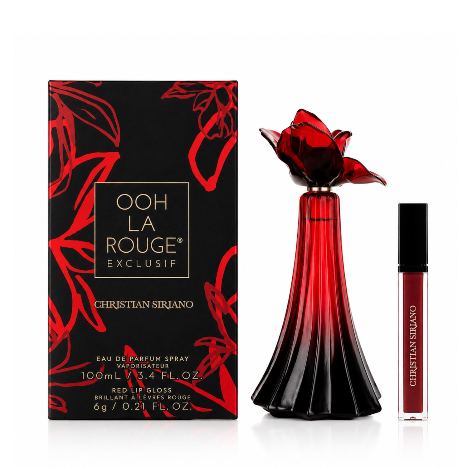 Christian Siriano Ooh La Rouge Exclusif EDP 3.4 fl oz| 100 ml with Lip Gloss