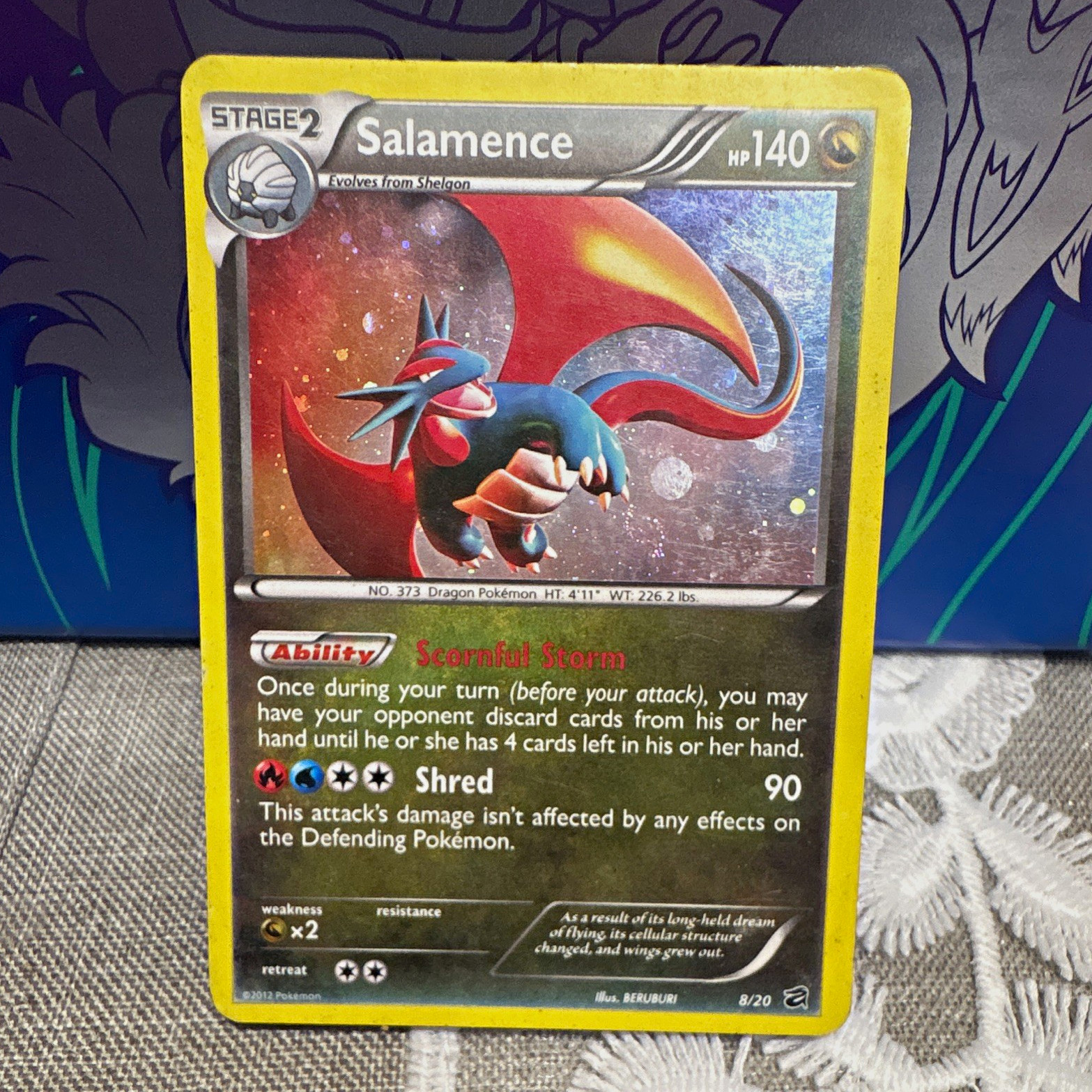 Pokemon TCG Salamence 8/20 Blister Exclusives Cosmos Holo EN 2012 140 HP