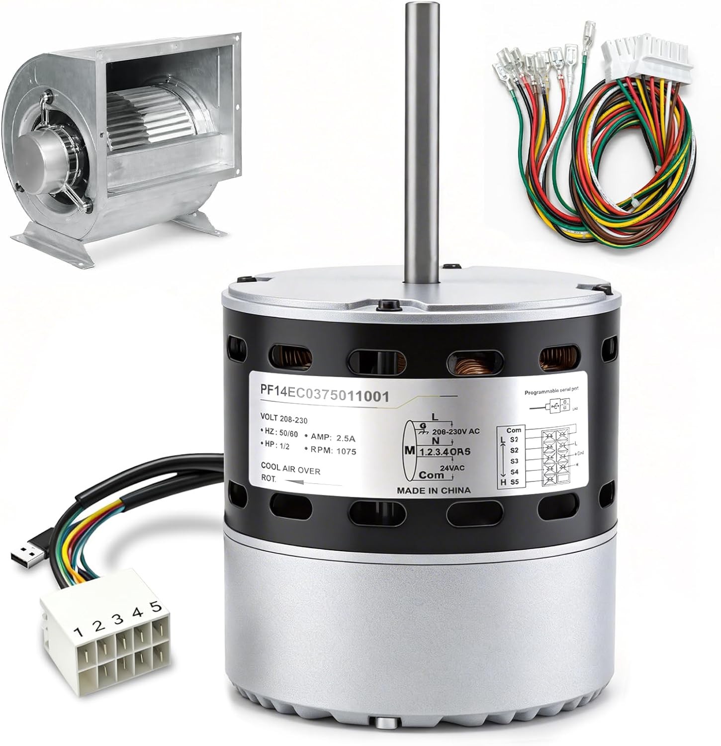 6205E 1/2 HP ECM X-13 Furnace Blower Motor, 1075 RPM
