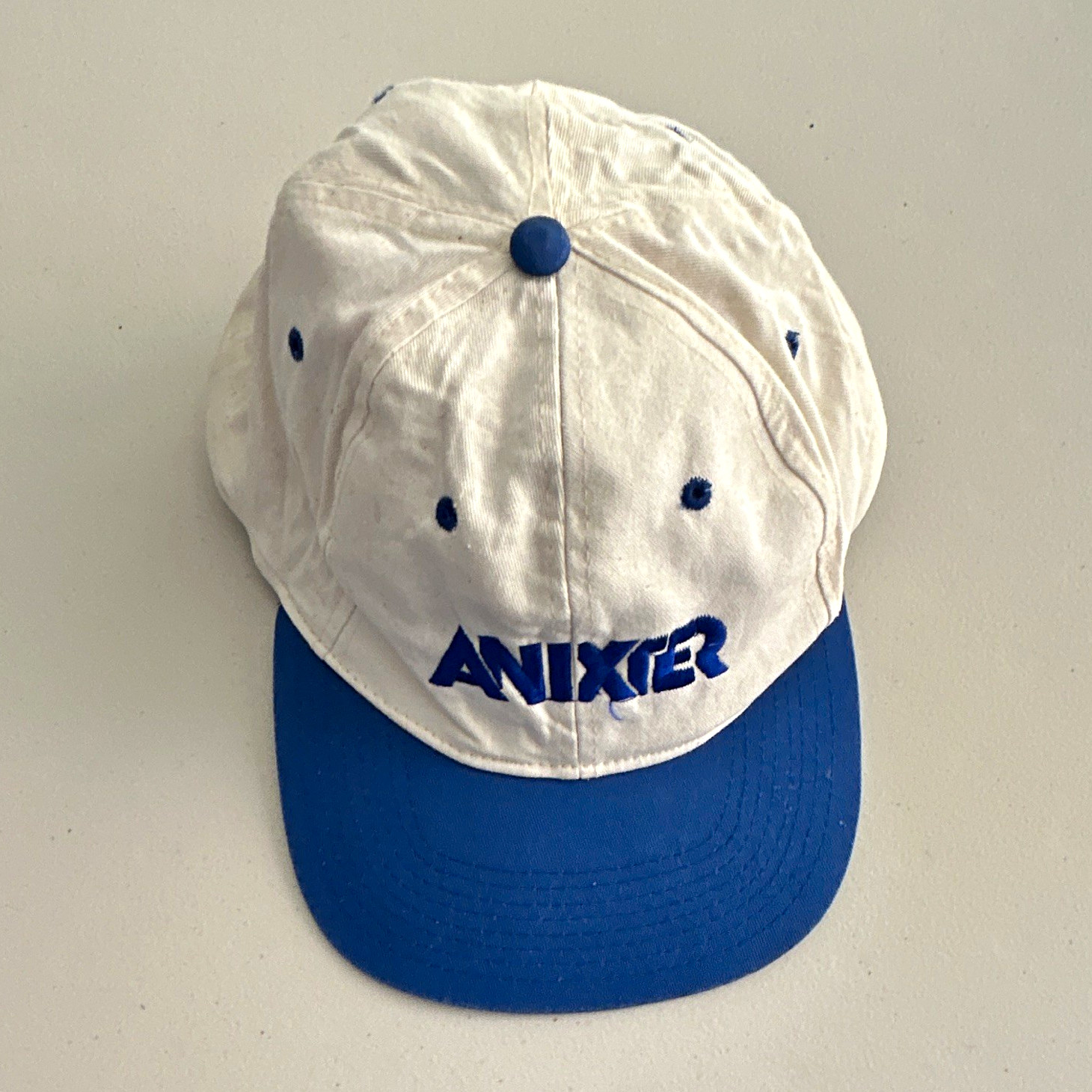 Vintage snap back Anixter 6-Panel Baseball Cap, Cotton Twill, White/Blue, Vintage snap back Anixter 6-Panel Baseball Cap, Cotton Twill, White/Blue,